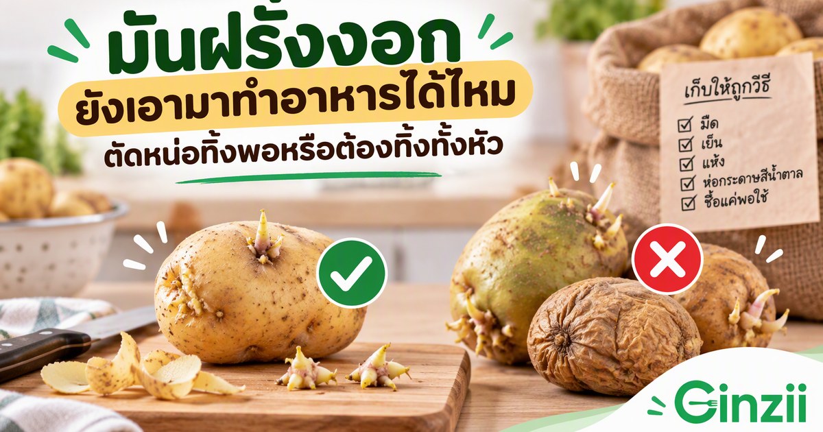 มันฝรั่งงอกกินได้ไหม แบบไหนคว้านหน่อใช้ได้ แบบไหนต้องทิ้ง